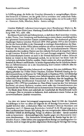 Wohlwill, Gretchen :: Lebenserinnerungen einer Hamburger Malerin, bearb. von Hans-Dieter Loose : Hamburg, Gesellschaft der Bücherfreunde zu Hamburg, 1984