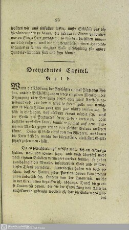 Dreyzehntes Capitel. Geld
