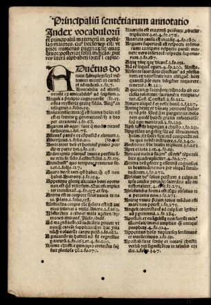 Principalium sententiarum annotatio