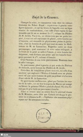Sujet de la Gravure