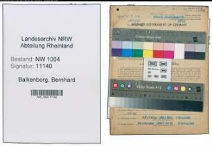Entnazifizierung Bernhard Balkenborg , geb. 11.11.1896 (Rangierer)