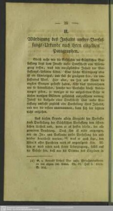 II. Würdigung des Inhalts unsrer Verfassungs-Urkunde nach ihren einzelnen Paragraphen