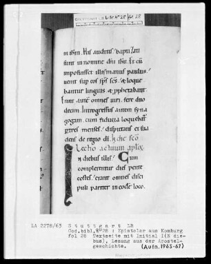 Epistolar — Initialen I(N diebus), Folio 28recto