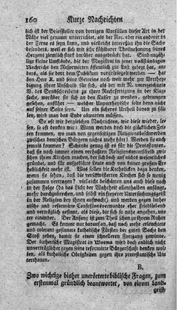 Zwo wichtige bisher unerörterte biblische Fragen, zum erstenmal gründlich beantwortet.