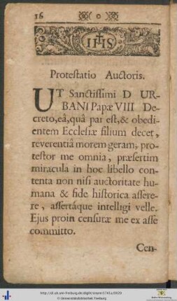 Protestatio Auctoris