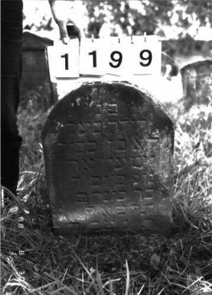 Grabstein 1199 (Index: 100098573) Maße HxBxT: 62x43x6 cm Besonderheit: Kindergrab: Grabstein 1199