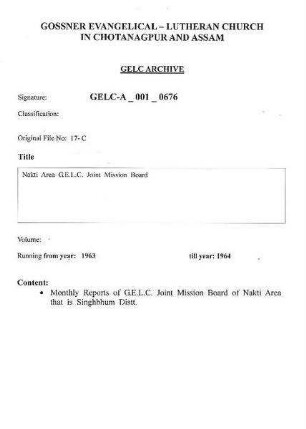 Nakti Area G.E.L.C. Joint Mission Board