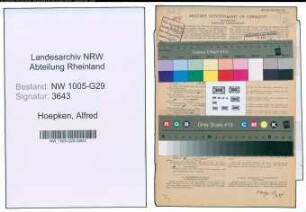 Entnazifizierung Alfred Hoepken , geb. 02.02.1903 (Bahnsekretaer)