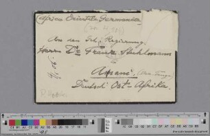 Brief an Franz Stuhlmann