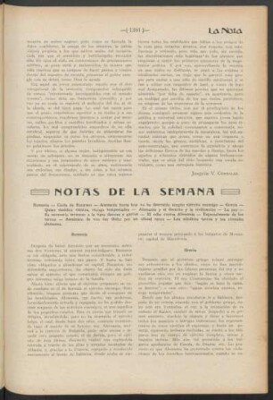 Notas de la semana