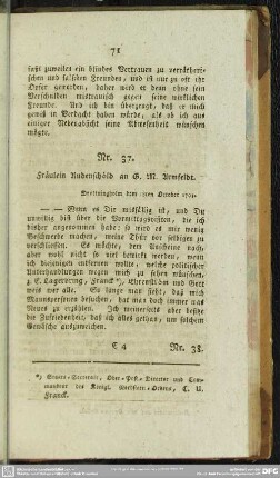 Nr. 37. Fräulein Rudenschöld an G. M. Armfeldt. Drottningholm dem 18ten October 1793