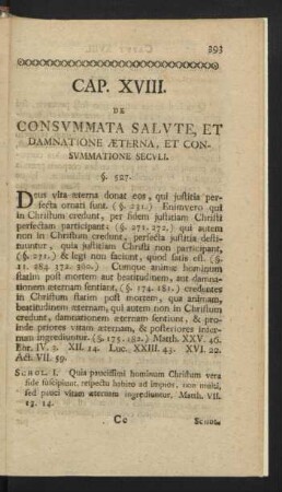 Cap. XVIII. De Consummata Salute, Et Damnatione Aeterna, Et Consummatione Seculi.