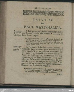 Caput XV. De Pace Westphalica