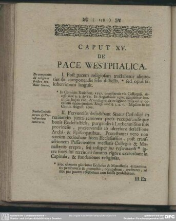 Caput XV. De Pace Westphalica