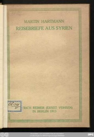 Reisebriefe aus Syrien