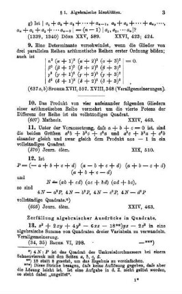 Zerfällung algebraischer Ausdrücke in Quadrate.