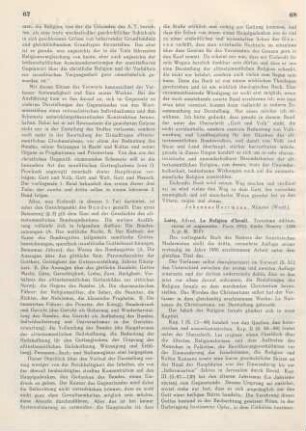 68-70 [Rezension] Loisy, Alfred Firmin, La religion d'Israel