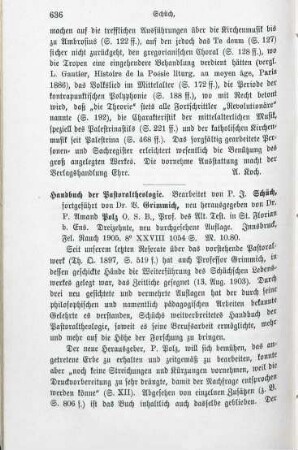 636-639 [Rezension] Handbuch der Pastoraltheologie