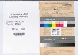 Entnazifizierung Helga Krings, geb. 23.11.1916 (Kaufm.Angestellte)