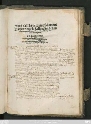 Marci Tullij Ciceronis: Rhomani || prĩcipis eloquij: Lelius: siue de ami||cicia dialogus: sententiarũ vbertate admodũ conspicuus:|| et lectu iucundissimus.|| ... ||