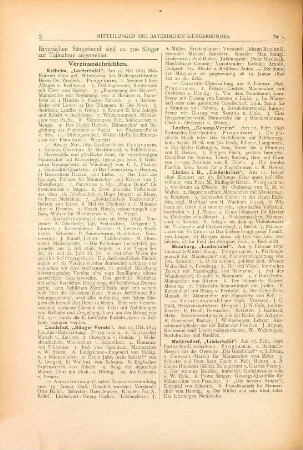 Mitteilungen des Bayerischen Sängerbundes. 1896
