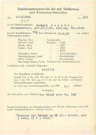 Bareth, Berhard