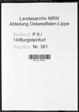 Sterberegister Standesamt Burgsteinfurt
