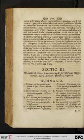Sectio III