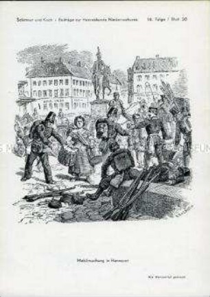 Darstellung der Mobilmachung vor dem Deutschen Krieg, Königreich Preußen gegen Königreich Hannover, 1866.