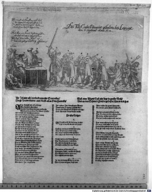 Des Tilly Confect Panquet gehalten bey Leipzigk den 7. Septemb: Anno 1631