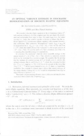 An optimal variance estimate in stochastic homogenization of discrete elliptic equations