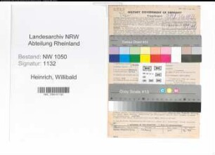 Entnazifizierung Willibald Heinrich , geb. 02.08.1896 (Direktor)