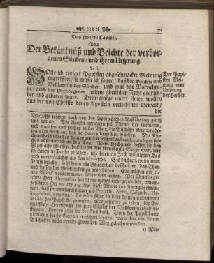 Das zweyte Capitel. Von Der Bekäntnüß und Beichte der verborgenen Sünden/ und ihrem Ursprung.