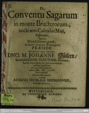 De conventu sagarum in monte Bructerorum