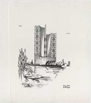 Schneider - Esleben, Paul; Düsseldorf, ARAG - Platz 1; 'ARAG 2000', Hauptverwaltung der Allgemeinen Versicherungs-AG - Hochhaus (Ansicht)