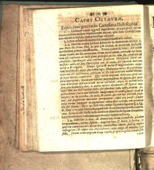 Caput Octavum. Expenditur generatim Cartesiana Philosophia.