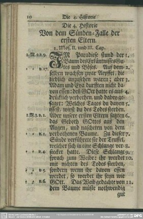 Die 4. Historie. Von dem Sünden-Falle der ersten Eltern