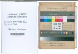 Entnazifizierung Hermann Richarz , geb. 05.05.1888 (Darmschleimer)
