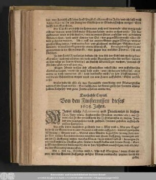 Das sechste Capitel. Von den Finsternissen dieses 1603. Jahrs.