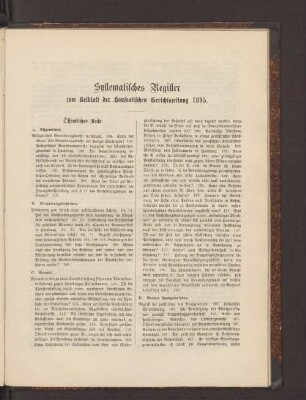 Systematisches Register