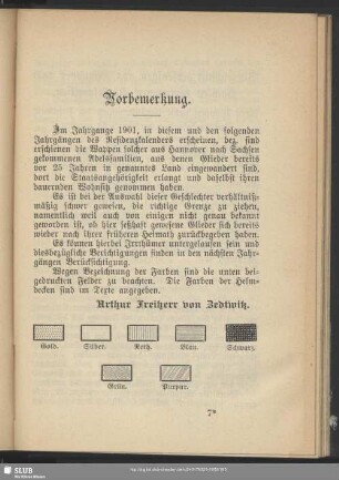 [Aus Hannover nach Sachsen verzogene Adelsfamilien und deren Wappen]