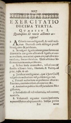 Exercitatio Decima Tertia.