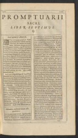 Promptuarii Sacri. Liber Septimus. G