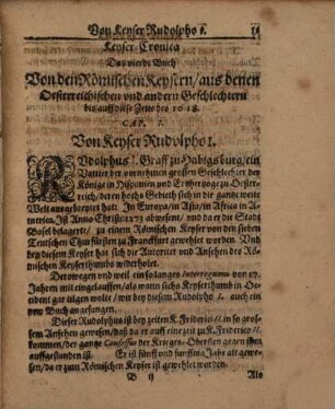Monarchia caesarea : polit. Keyser-Chronica u. histor. Beschreibung d. grossen Monarchia d. Römischen Keyserthumbs ..., 4. - 194 S.