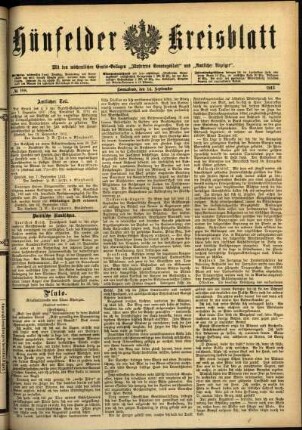 Ausgabe vom Samstag, den 14. September 1912.