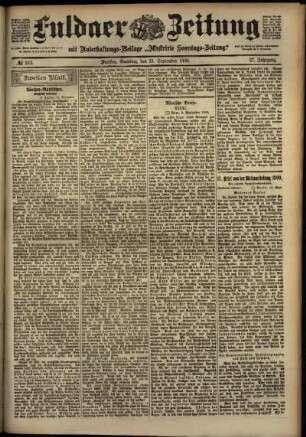 Zweite Ausgabe vom Samstag, den 15. September 1900.