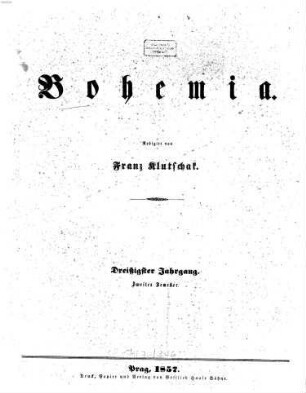 Bohemia : ein Unterhaltungsblatt, 1857,2 = Jg. 30