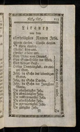 193-211, Litaney von dem allerheiligsten Namen Jesu. - Litaney von allen Heiligen.