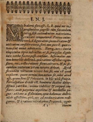Dissertatio Ethica De Affectibus Humanis