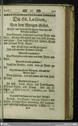 Die 68. Lection, Von dem Morgen-Gebet
